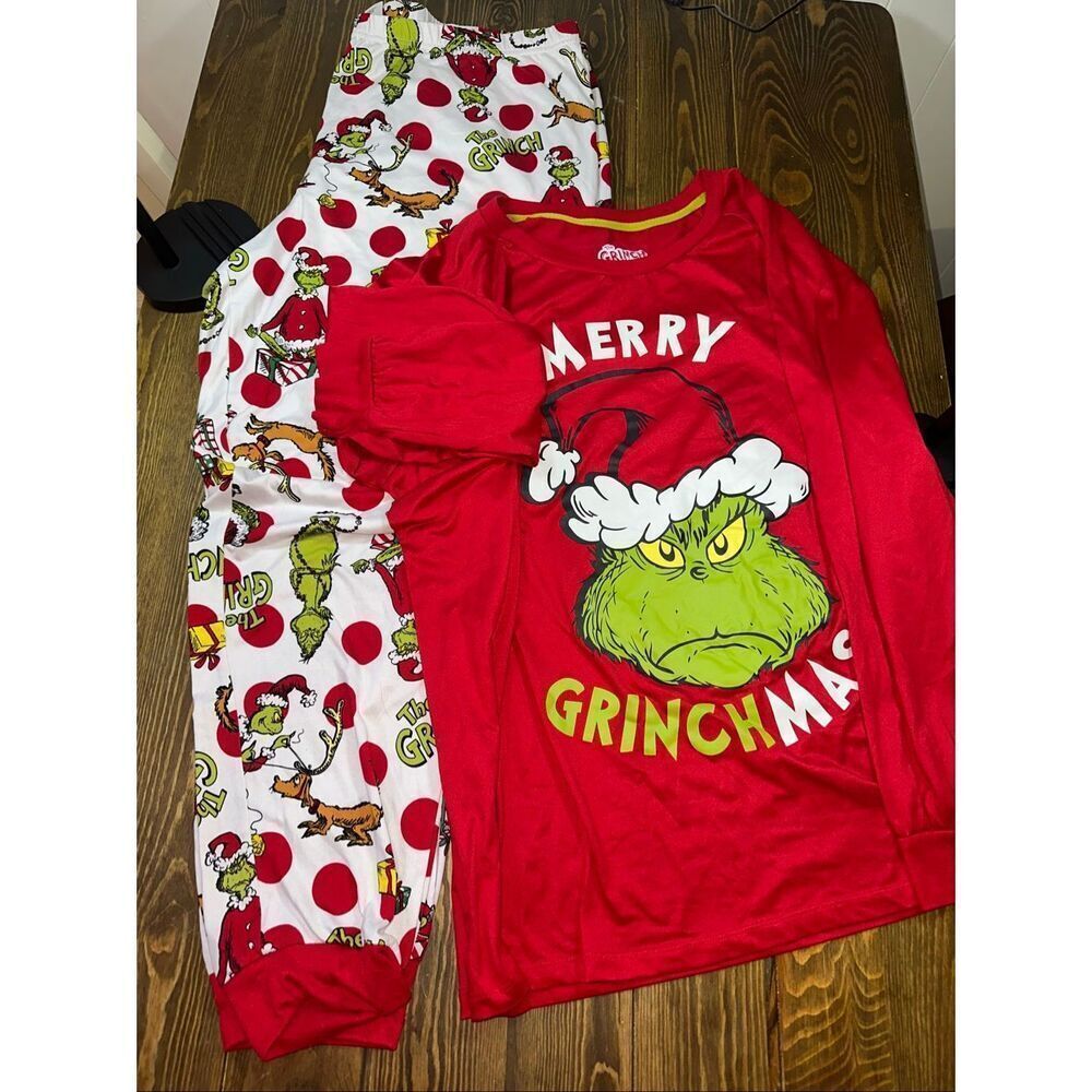 DR SEUSS THE GRINCH SHIRT & PANTS SLEEPWEAR PAJAMA SET MERRY GRINCHMAS SZ XXL 2X